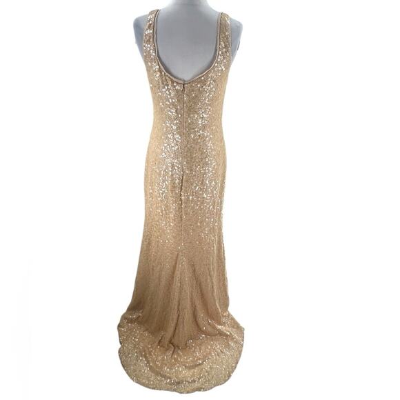 Badgley Mischka Collection for BHLDN - Cyprium blush silk sequin gown sz 6 - Picture 3 of 8